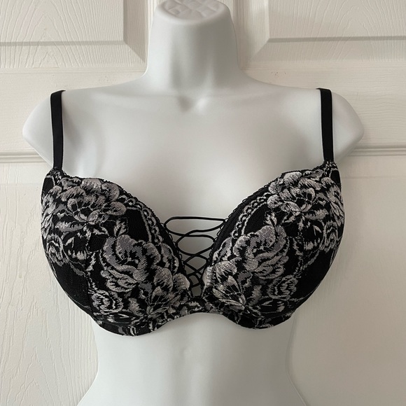 La SENZA BEYOND SEXY Padded Strappy Lacy Mesh Corset Push-Up Size 34DD - Picture 15 of 16